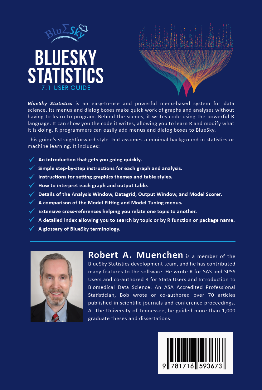 BlueSky_Statistics_7.1_User_Guide_Back_Cover | R4stats.com